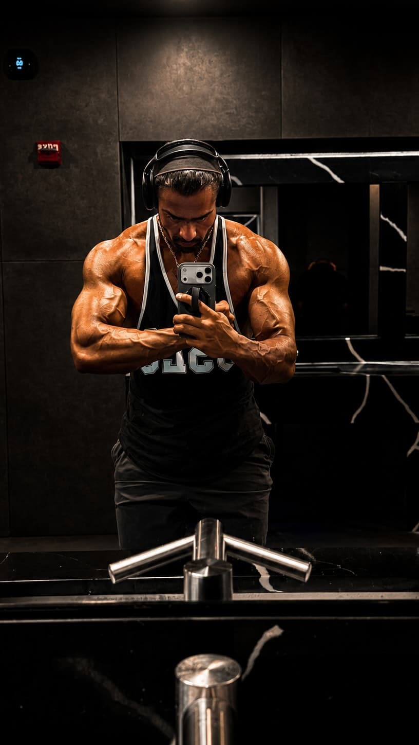 Shoulders and arms, close